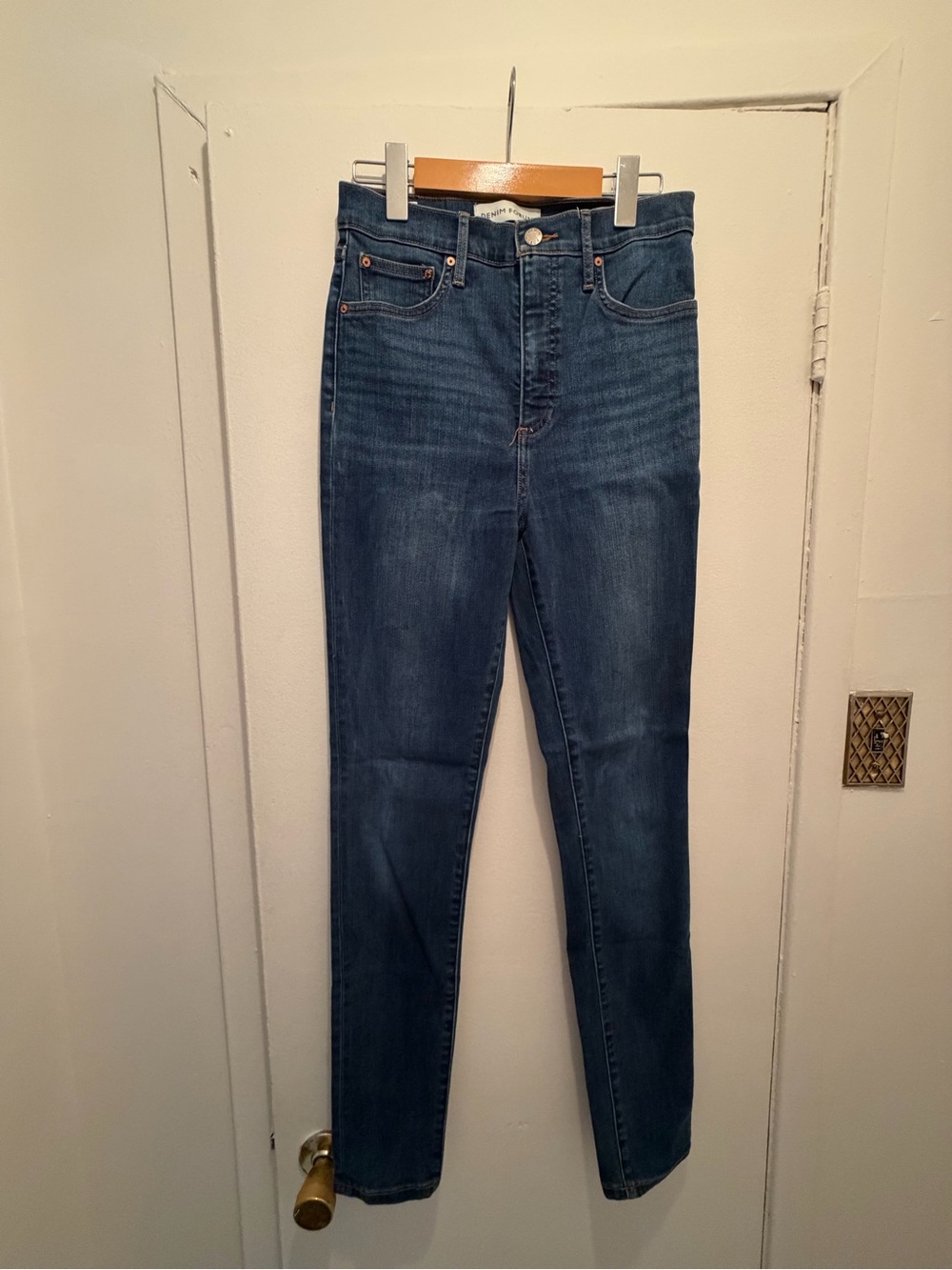 Denim Forum Women's Skinny Jeans in Dark Blue